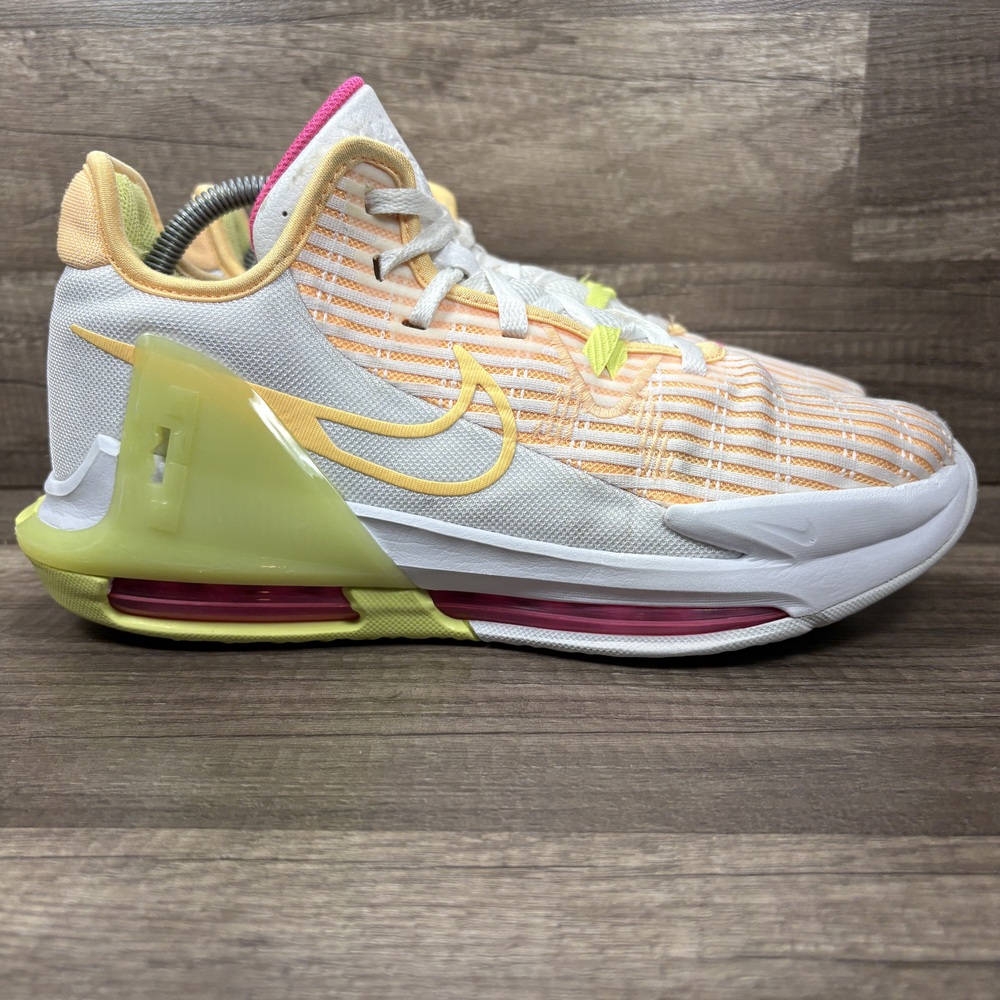Nike LeBron Witness 6 White Orange Yellow Mens US Size 9.5 CZ4052-101 Sneakers
